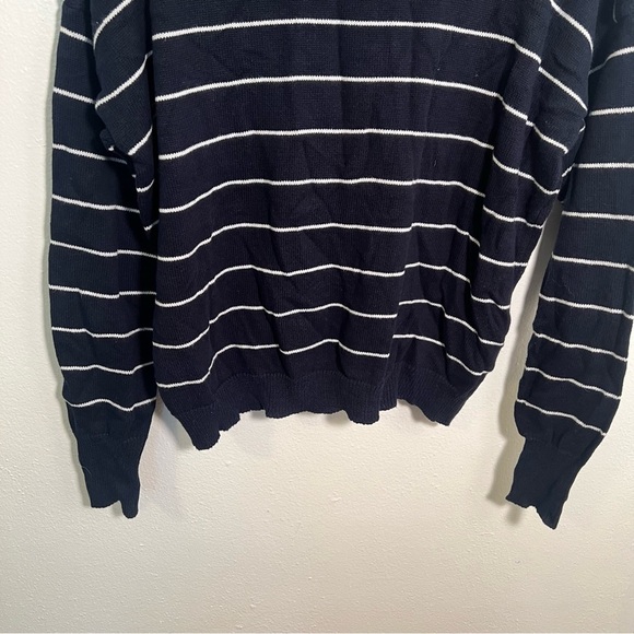 Brandy Melville Jessica Sweater Crewneck Navy White Stripes - Picture 9 of 11
